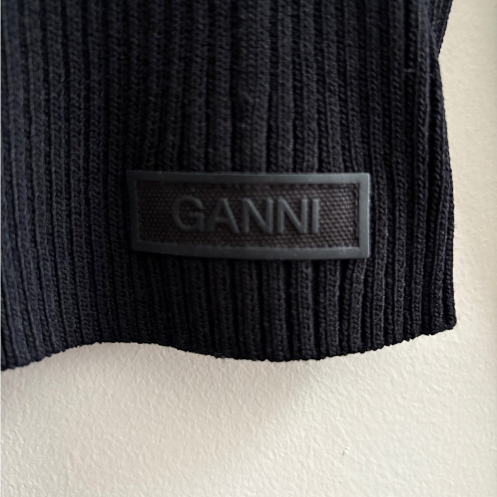 Ganni Black Ribbed Cardigan - Picture 3 of 4